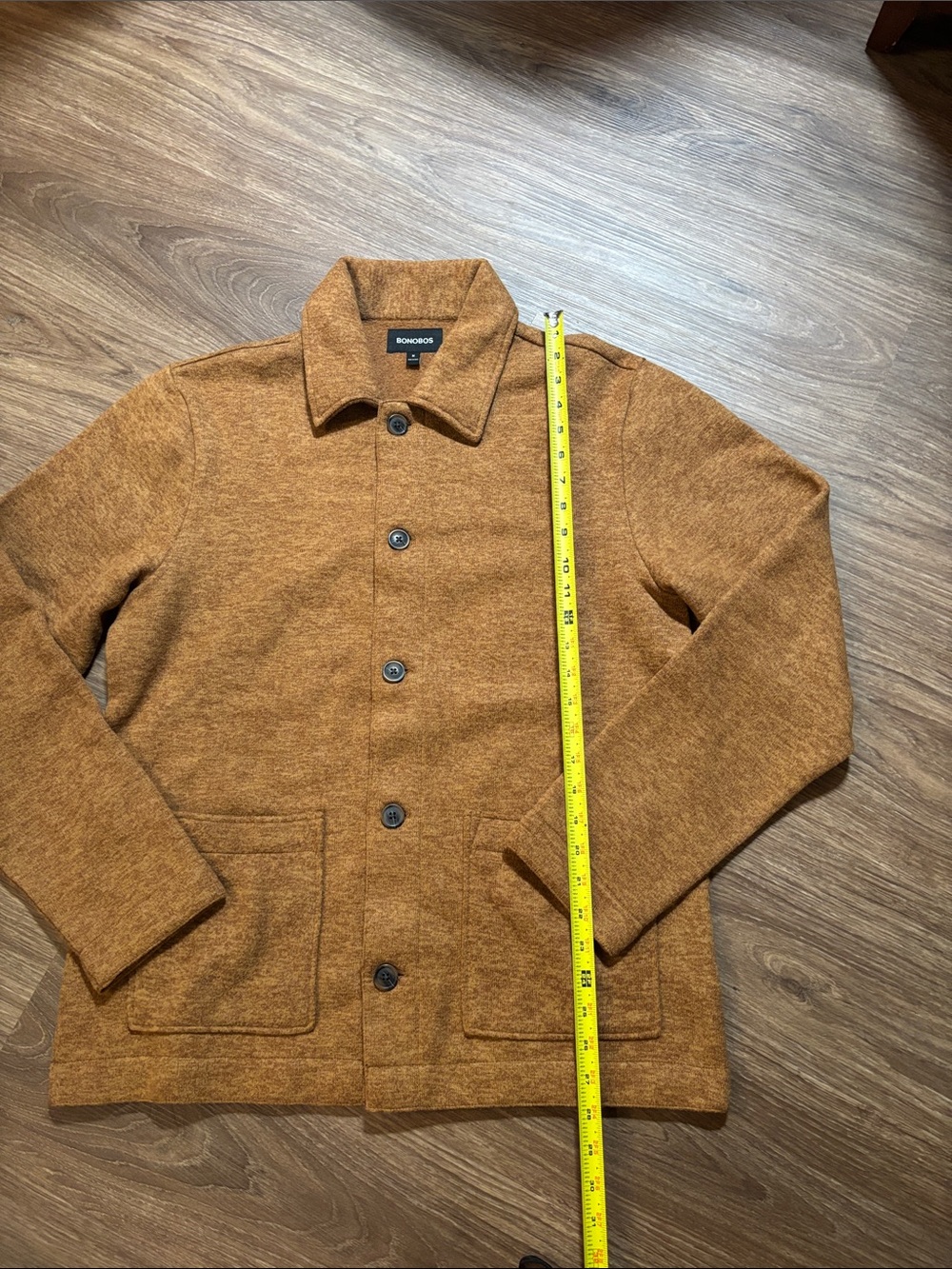 NWOT Bonobos Mens Soft Fleece Heather Brown Chore Shacket Jacket Size Medium - Picture 8 of 9